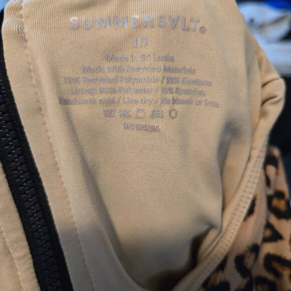 Summersalt The Surf Leo Leopard Print One Piece Swimsuit Women’s Size 10 Modest - Picture 5 of 5